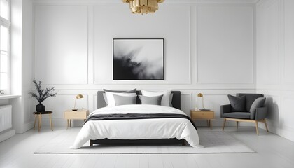 white and gold theme modern interior
