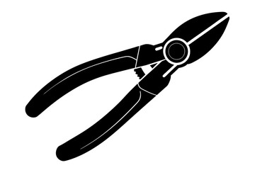 Pliers Plus cut silhouette vector illustration