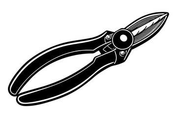 Pliers Plus cut silhouette vector illustration