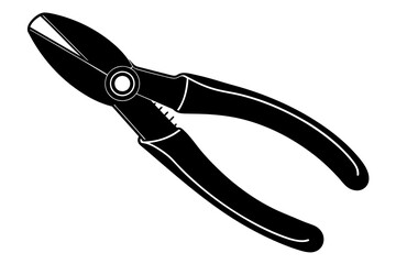 Pliers Plus cut silhouette vector illustration