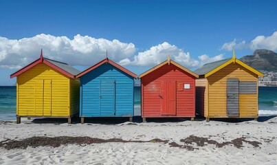 Colorful beach huts