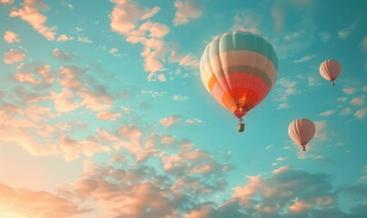 Fototapeta premium Colorful hot air balloons in the sky