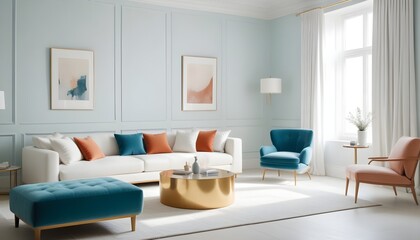 white and gold theme modern interior