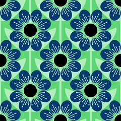Simple floral seamless pattern with flowers for fabrics and cards and linens