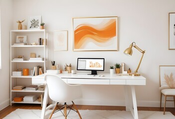 white and gold theme modern interior