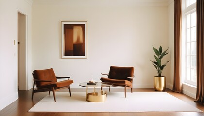 white and gold theme modern interior