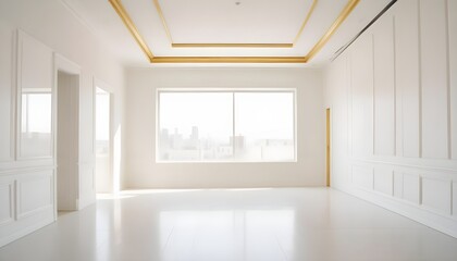 white and gold theme modern interior