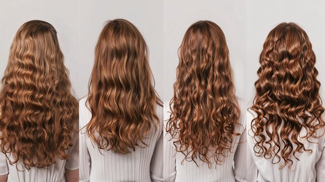 Four Stages of Hair Curling: A Visual Guide
