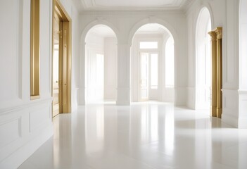 white and gold theme modern interior