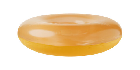 Orange Inflatable circle on isolated background. Swim ring, water donut, floatie, rubber ring on white background.