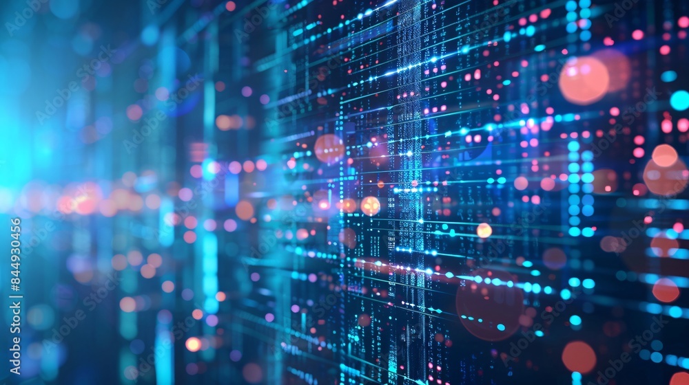 Poster digital data network with bright lights