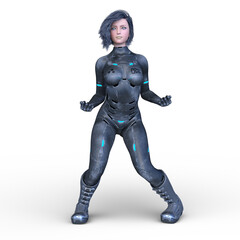 サイバーウーマン　3DCGレンダリング