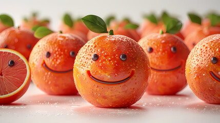 Superbe photo de fruits emojis qui rigolent et qui sont jolis