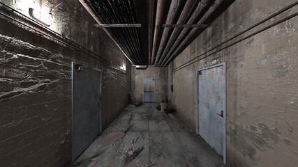 廊下　3DCGレンダリング