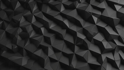 Fototapeta premium Dark monochromatic 3D graphic design with geometric shapes on a black background