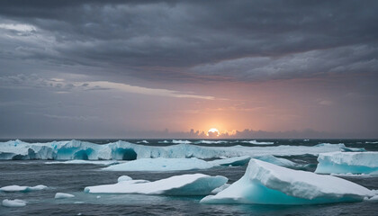 Exploring the impacts of climate change on our planet through the lens of melting icebergs, rising sea levels, and extreme weather events generated by AI
