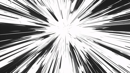 Abstract Black and White Radial Lines