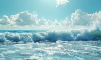 Obraz premium Ocean waves on a sunny day