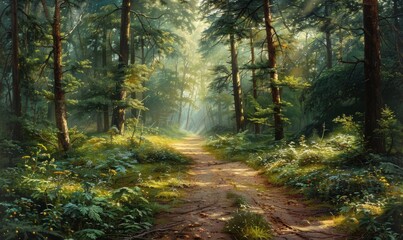 Obraz premium Path through a summer forest