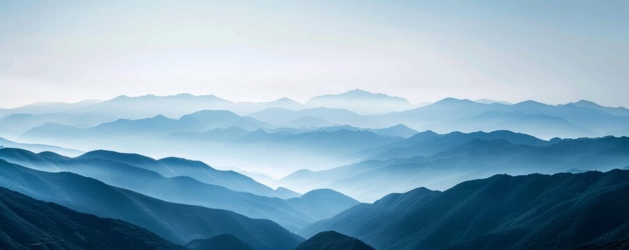 Scenic mountain range with a clear sky