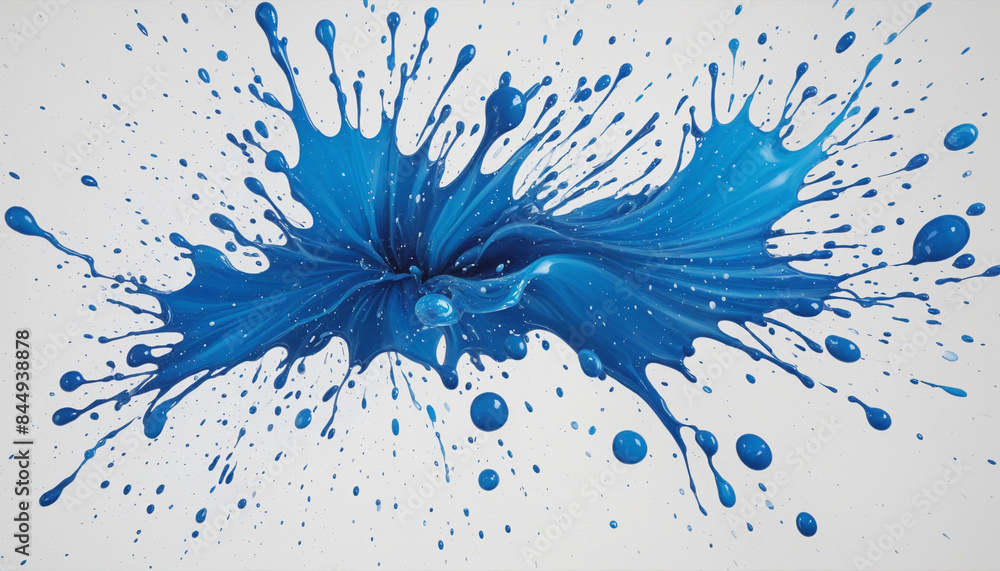 Poster : decorative blobs of paint splatter on a clear surface