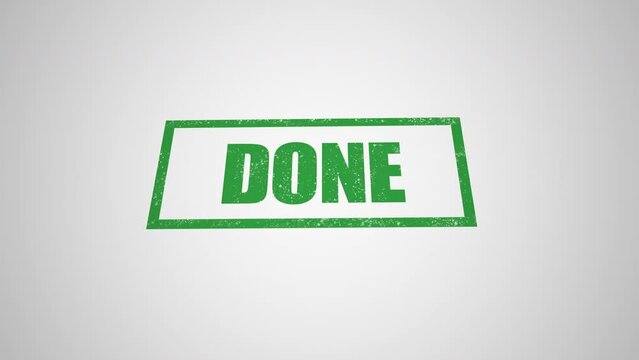 Green stamp done business imprint animation white background