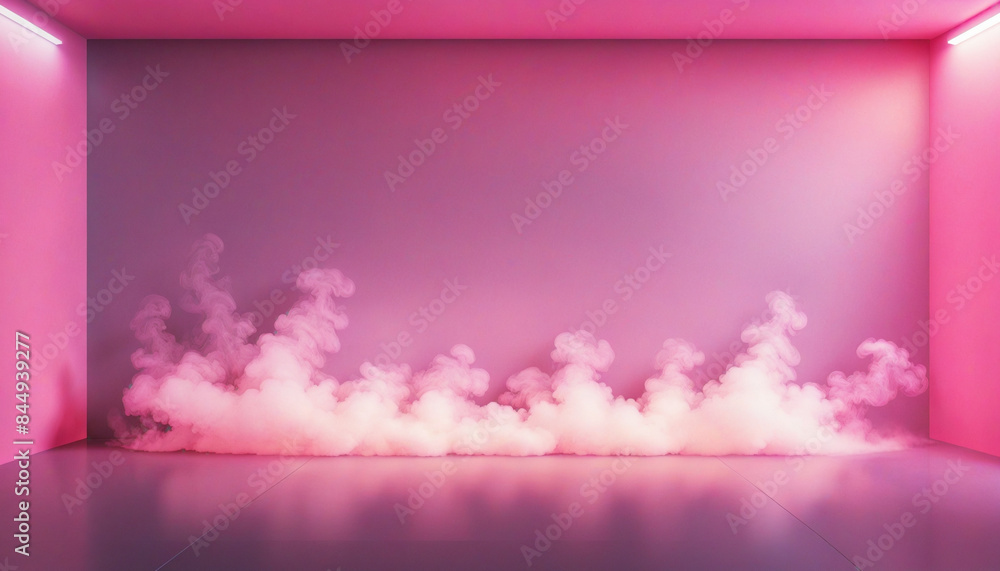 Poster neon abstract background with clean design and minimal smoky shadows for a modern product presentati