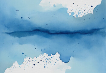 Watercolor Brush Strokes: A Baby Blue Blended Gradient Background