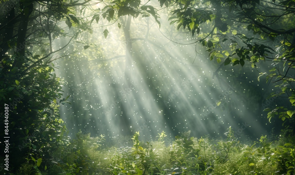 Poster sunlight filtering through trees
