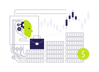 Fototapeta premium AI-Optimized Investment Portfolio Management abstract concept vector illustration.
