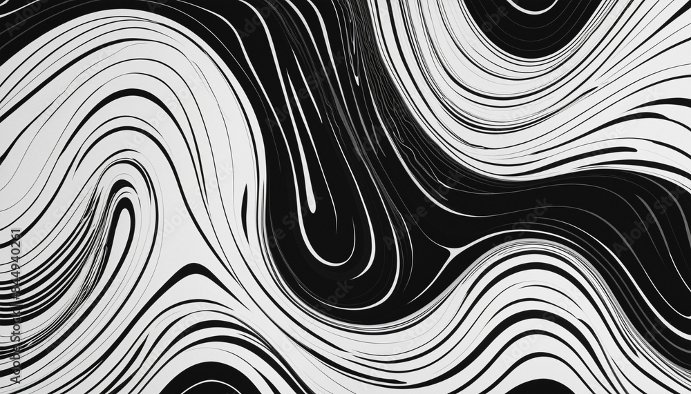 Poster monochromatic abstract wave pattern with transparent cloud-like elements - a modern artistic design 