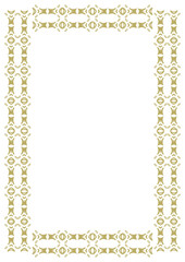 Vintage gold frame with decorative elements in Art Nouveau style. Title page, cover or other. Version No. 13. Vector illustration