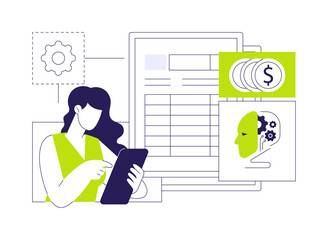 AI-Supported Invoice Processing abstract concept vector illustration.