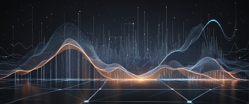 Monochromatic mountain peaks: A cutting-edge approach to visualizing scientific and business data using AI-generated designs