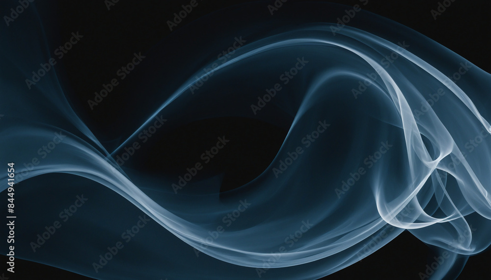 Poster dynamic smoke wave on dark background with abstract pattern and gradient colors, blurred shapes and 