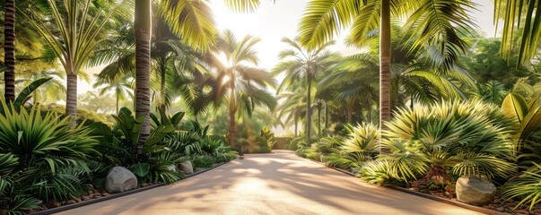 Fototapeta premium Tropical garden with palms