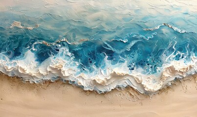 Waves rolling onto a sandy beach