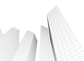Fototapeta premium Abstract city vector 3d illustration