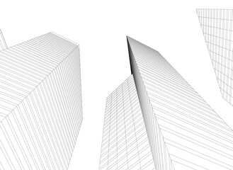 Fototapeta premium Abstract city vector 3d illustration