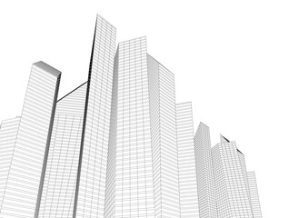 Abstract city vector 3d illustration