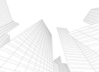 Fototapeta premium Abstract city vector 3d illustration
