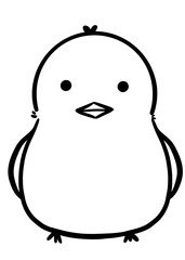 アイコン素材や挿絵に使える黒い線で描いたシンプルで可愛い鳥のシルエットイラスト