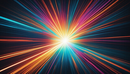 Velocity explosion: A burst of abstract energy radiating light in a linear pattern
