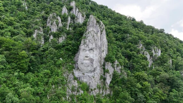 The image of the Dacian king Decebal is a 55 m high bas-relief, located on the rocky bank of the Danube, between the towns of Eșelnița and Dubova, near the city of Orșova, Romania.
