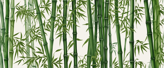 Serenity in a Bamboo Forest: Vintage Japanese Painting Inspired by Nature