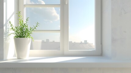 Fototapeta premium 窓と観葉植物