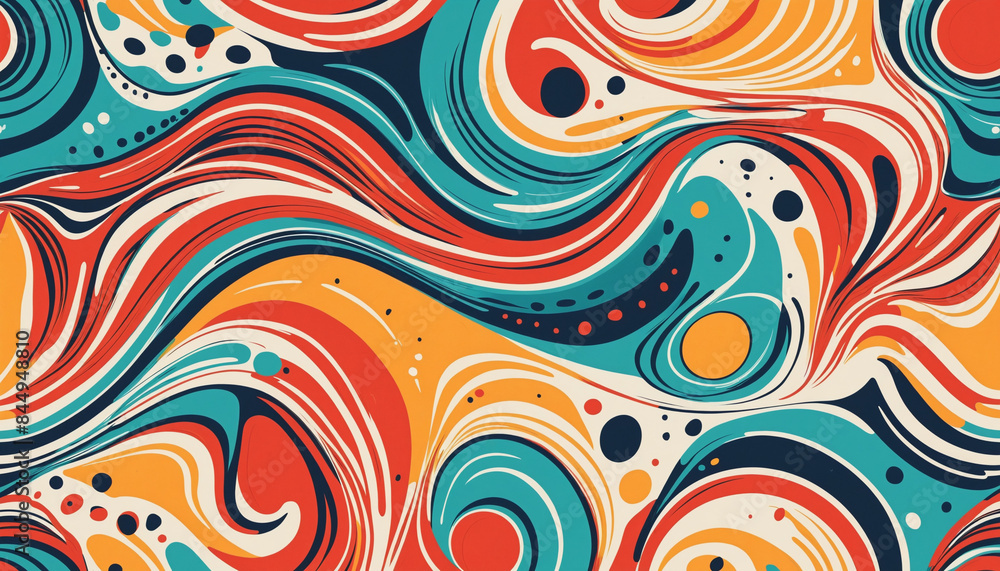 Poster abstract geometric vector pattern with colorful organic shapes on a trendy minimalist background