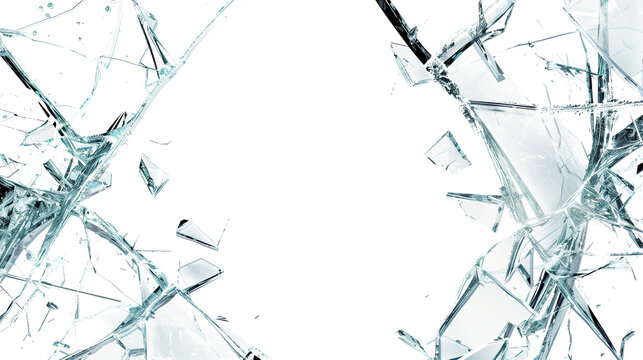 Broken glass on transparent background  - Powered by Adobe