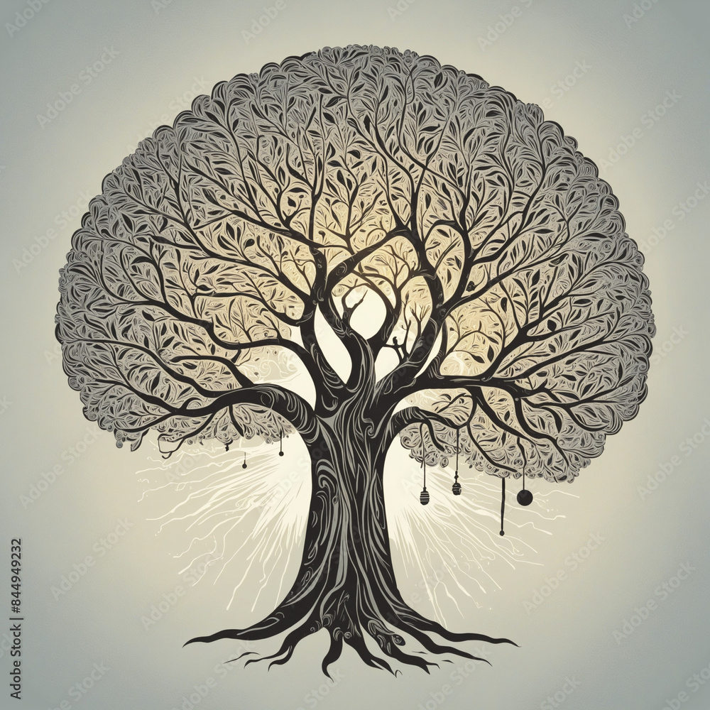 Poster abstract vector art: exploring the connection between urban graffiti and nature in ink-splattered si