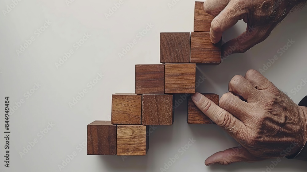 Aufkleber building a wooden structure with precision. ai generative